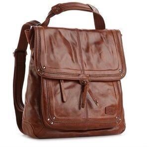 The Sak Ventura Genuine Leather Studded Teak Convertible Backpack Crossbody Bag